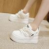Platform White Shoes Women's Spring 2025 New Casual Sports Board Shoes Muffin Versatile Small Inner Height Increase Women's Shoes