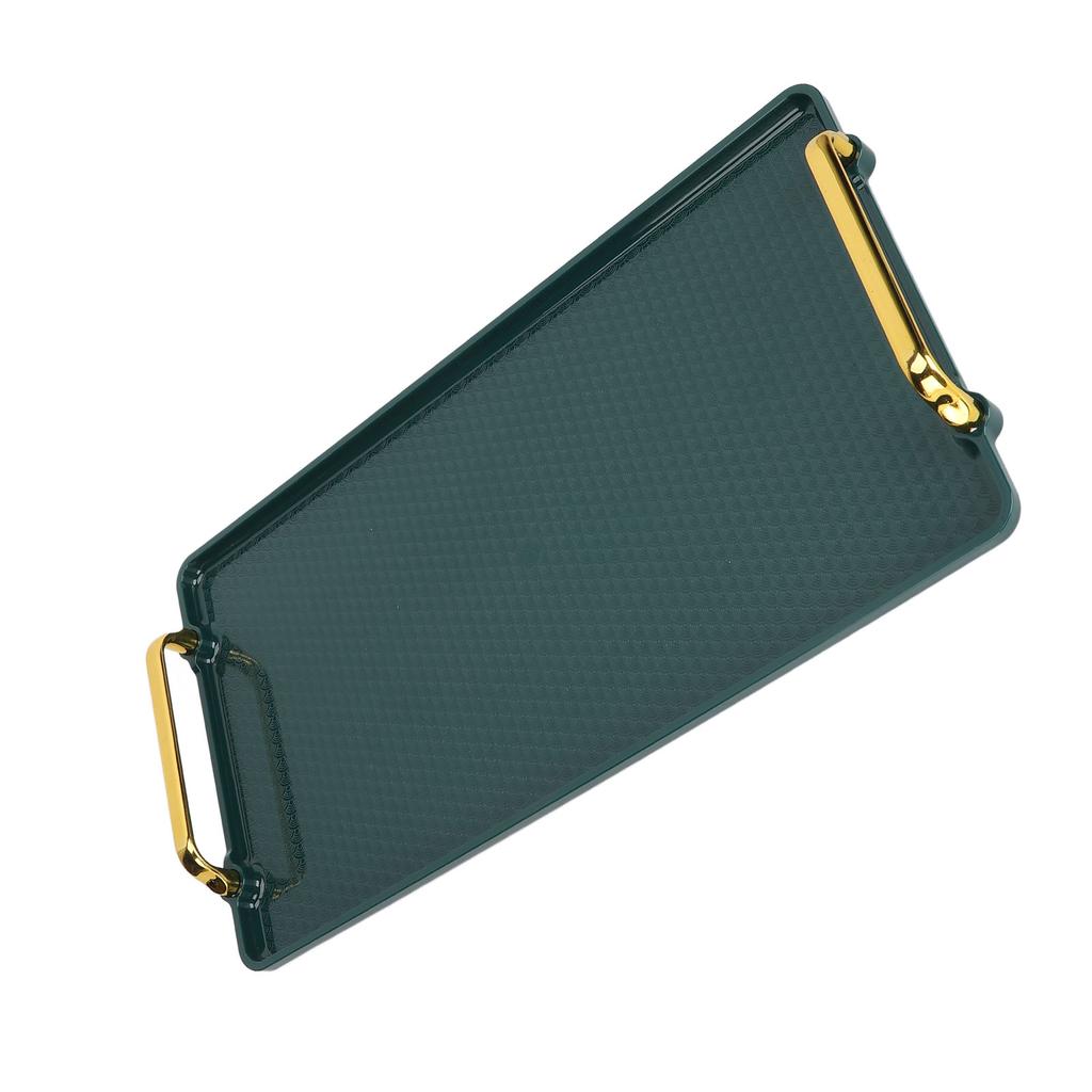 Large Handle Tray Double Ear Plastic Tray Rectangular Stable Multifunctional Tray for Displaying Beauty Products Green