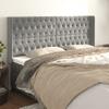 Vidaxl Wingback Headboard, Light Gray, 203X16X118/128 Cm, Velvet