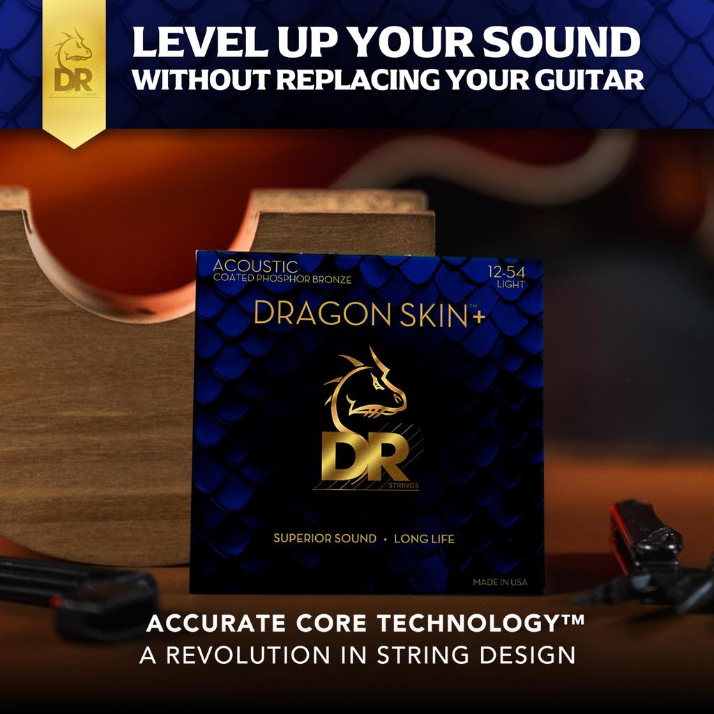 DR Strings Acoustic Guitar Strings DRAGON Phosphor Bronze SKIN+ DAP-12