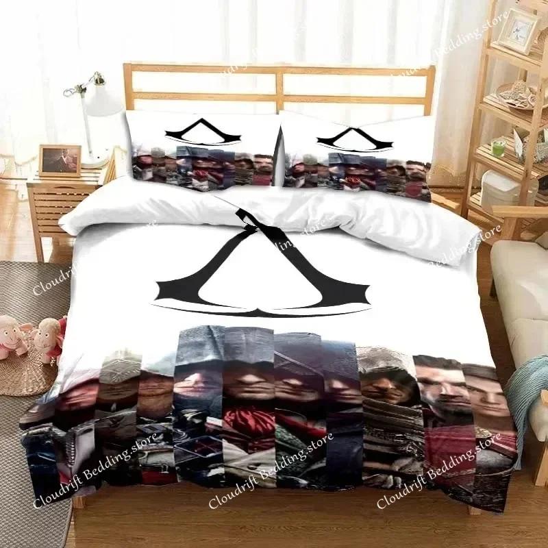 Game A-Assassin S C-Creed Art Bedding Set Gamer Duvet Cover Set Adult Boys Bedroom Single Double King Size Comforter Boys Gift02