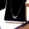 Novo colar de borboleta criativo para mulheres, totalmente deslumbrante, pedra cz, acessórios de moda para meninas, festa, colocação diária, joias