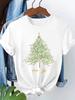 (Asian Size) letter style  Short Sleeve T-shirts  Merry Christmas Women's Top O-neck T Shirt Print  Fashion Casual New Year Clothing Graphic Tee