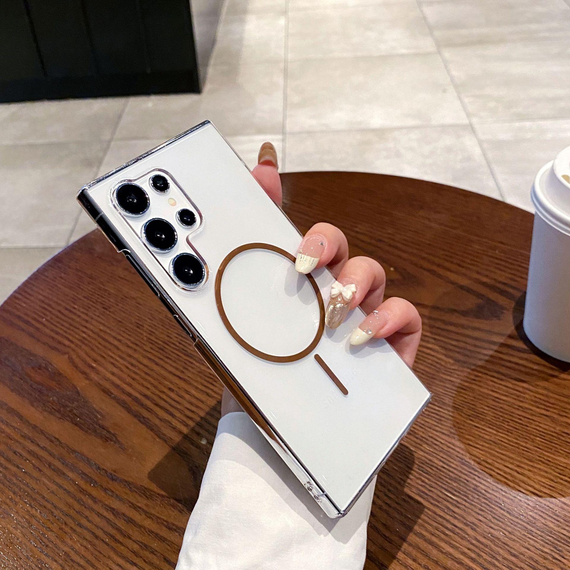 

A Transparent Thin-ring Magnetic Phone Case for Samsung S25 Ultra and A Simple High-transparency Anti-drop Protective Case for S24plus S24FE