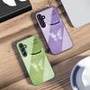 Gradient Diamond Butterfly For Samsung Galaxy A14 4G 20 30 52 20S 21S 22 32 33 34 42 50 51 53 54 70 71 72 73 5G Glass Phone Case