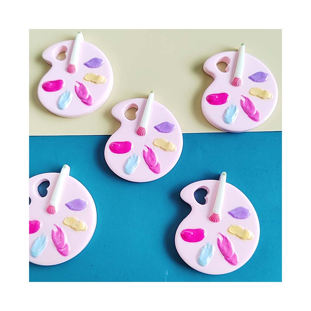 100pcs Resin Cartoon Simulation Drawing Board Brush Flatback Cabochon Scrapbook DIY Hair Bow Decor Slime Charms Accessories