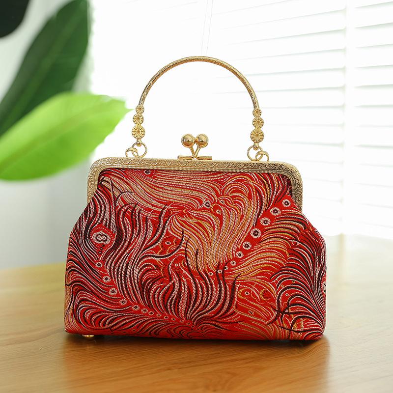 Fashion Silk Bag Tote Shoulder Crossbody Chain Women Handbag Embroidery Chinese Cheongsam Female   Bags Clutch Purse