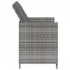 4 Piece Garden Chair and Footstool Set Grey Poly Rattan