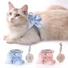 Cute Adjustable Bowknot Cat Harness Leash Escape Proof Shiny Bowknot Cat Leash Traction Rope Pet Decoration