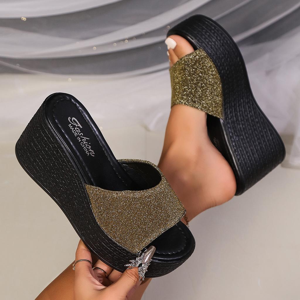 Women's Sandals Platform Sandals Women's Shoes Summer Sandals Flip Flop Indoor Outdoor Beach Women's Shoes Bow Bling Flip Flops
