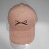Winter Plush Baseball Cap With Embroidered Butterfly Bow Design For Wear Daily
