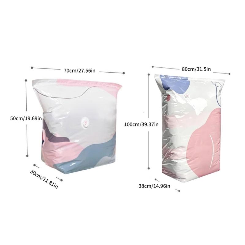 Sealed Vacuum Storage Bags 5 Pack, No-Pump Bags for Clothes, Bedding, Closet Sorting, Moving, Travel and Daily Use