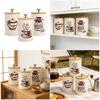 Teas Coffee Candy Container With Bamboos Lid for Kitchen Counter Multifunctional Sealed Storage Jar for Dry Food