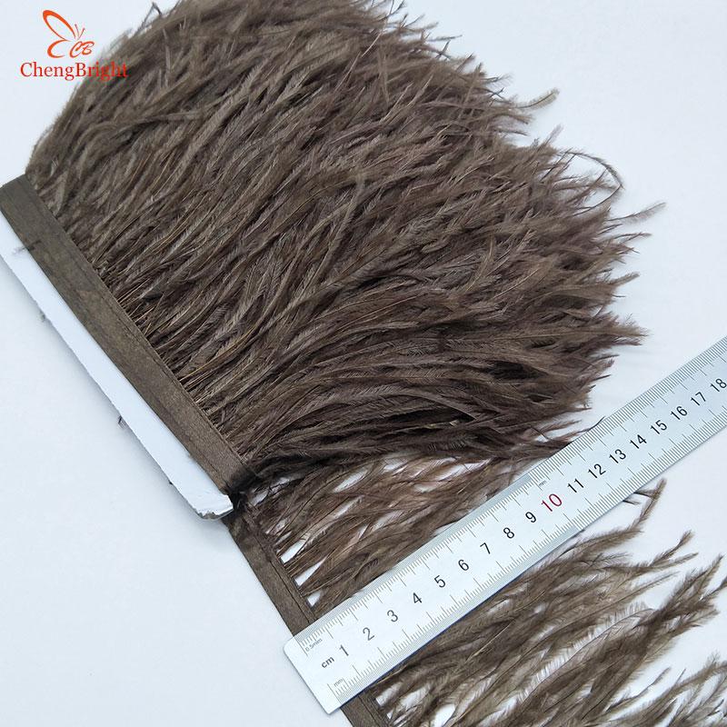FeatherChengBright High Quality 10Yards Mint Green Ostrich Feather Ribbon Ostrich Feathers Trim Fringe Clothing Decoration