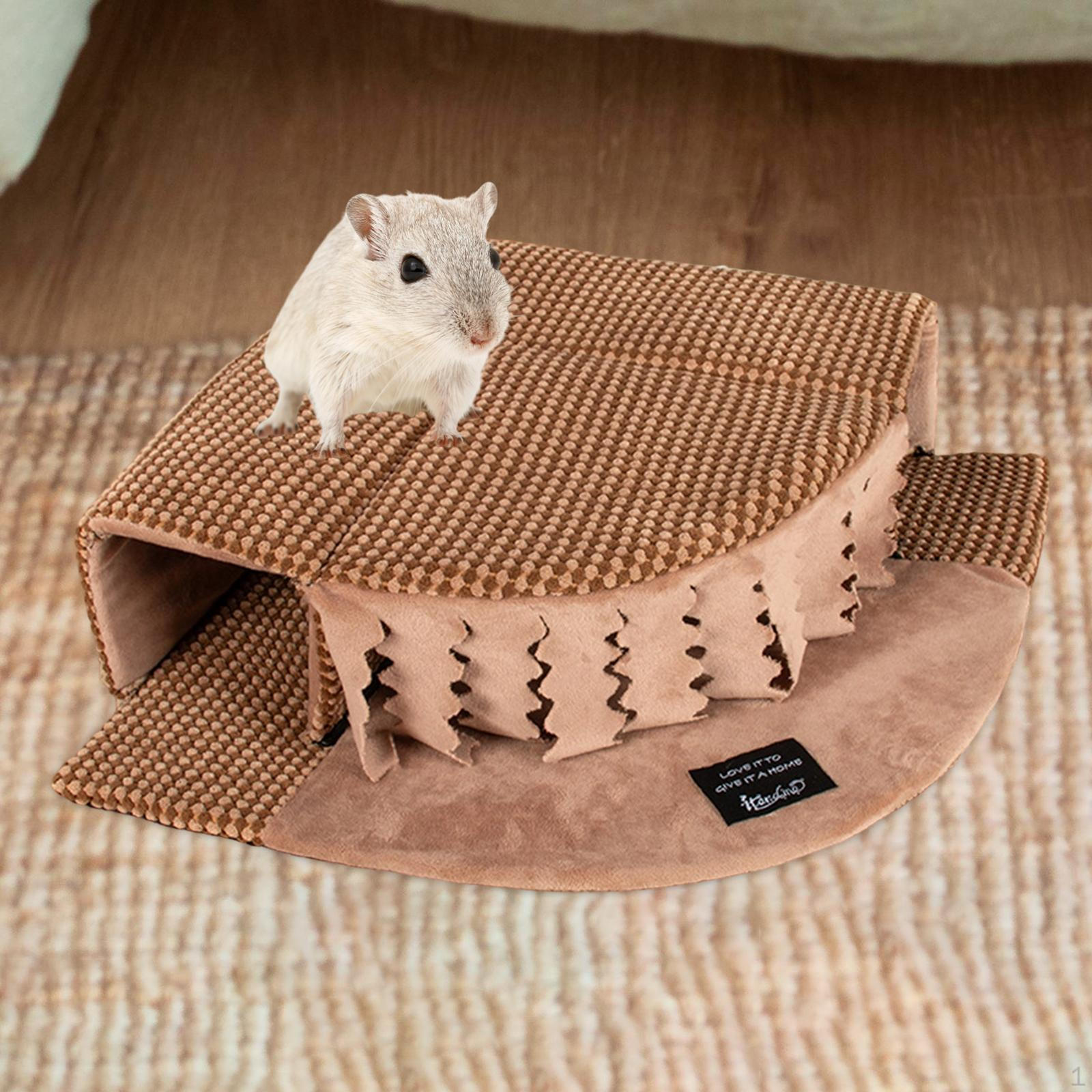 

Guinea Pig Hideout Accessories Hideaway Small Animals Tunnel for Rat Hamsters коричневый