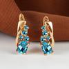 Multicolor Zircon Rainbow Stone Female Luxury Crystal Hoop Earrings Vintage Gold Color Bride Wedding Jewelry for Women