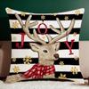 Christmas Reindeer Pillow Cover Christmas Throw Pillow Cover Cushion Soft Case Seasonal Decor Elk Snowman Christmas Tree Pillow