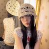 Bohemian Style Crochet Hollow Knitted Hat Bow Ethnic Style Hat Weave Cap  Apparel Accessories