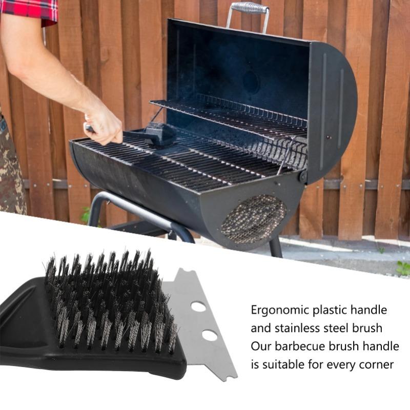2 In 1 Steel Wire Bbq Barbecue Grill Oven Cleaner Cleaning Brush Metal Scrapers Bird Cage Scraper Brush Kitchen Accessories