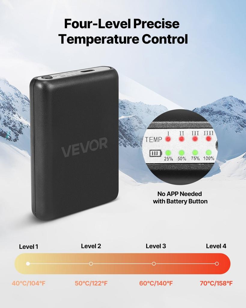 Heated Socks, 5000mAh Battery Powered, Rechargeable Heating Socks with 4 Heating Levels, Electric Heated Sock with APP Control for Men Women, Foot
