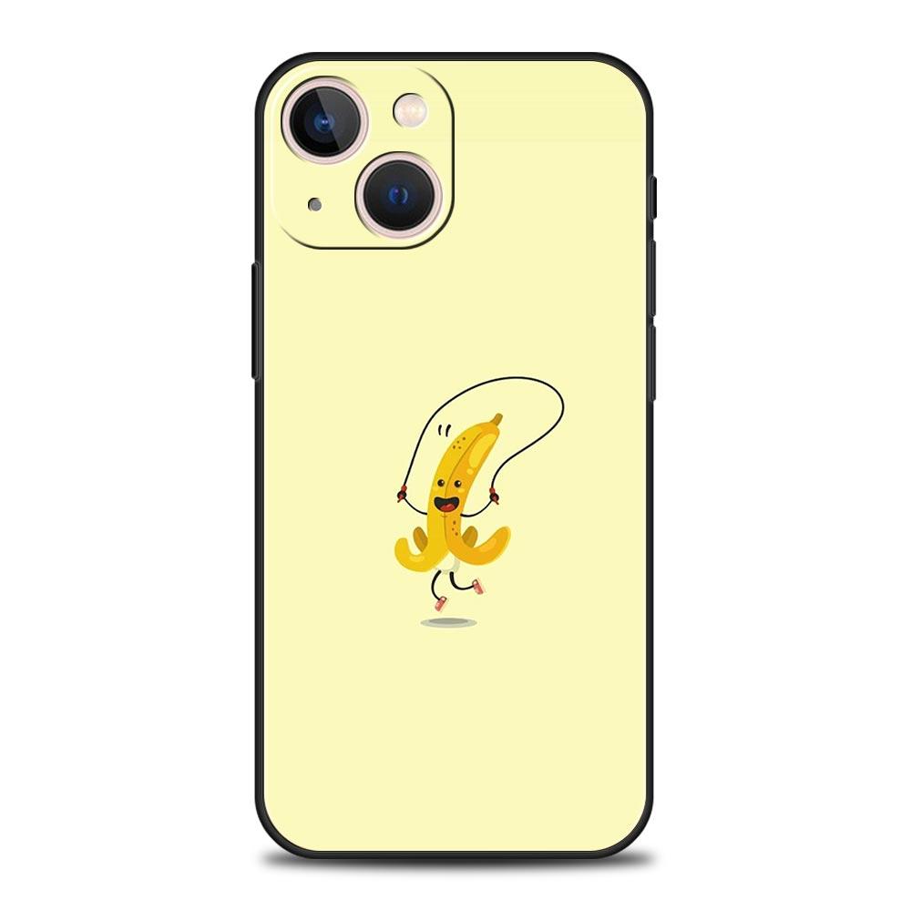 Funny Bite Apple Banana Phone Case Cover for iPhone 17 16 15 14 13 12 11 Pro Max 17 Air Plus Shockproof Soft TPU Shell Funda Bag