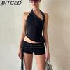BITCED Summer Fashion Design: Off-the-Shoulder Fitted Top and Trendy Shorts Set for Women