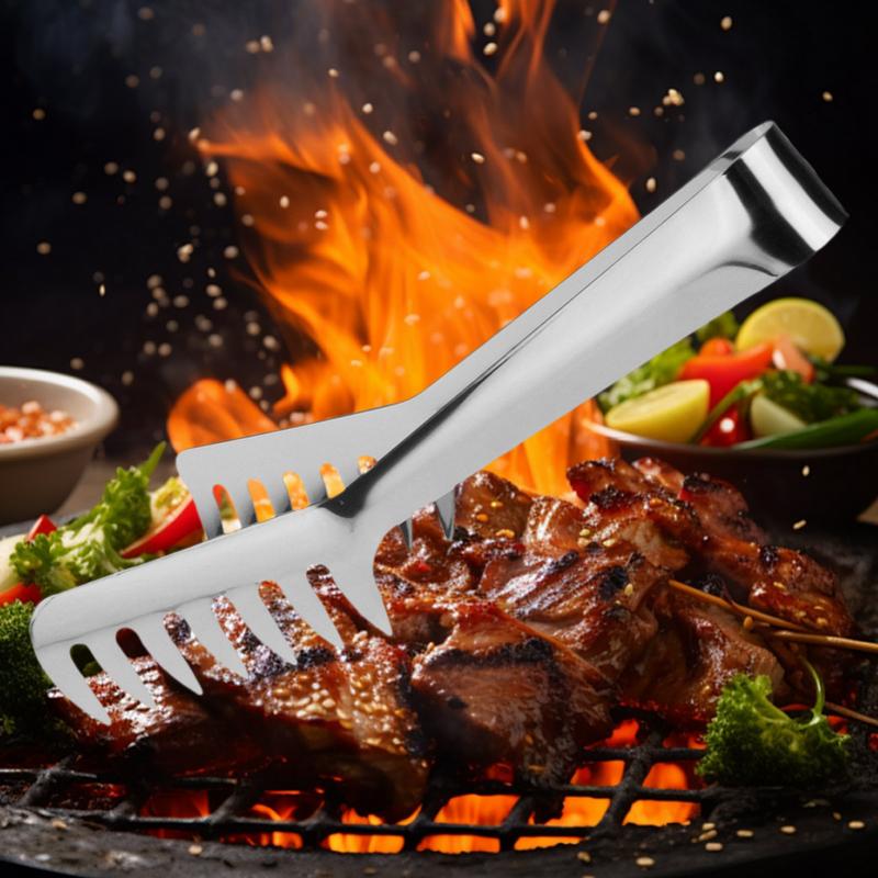 Stainless Steel Pasta Tongs Household Spaghetti Tongs Food Clip Heat Resistant Comfortable Grip Spaghetti Noodle Cooking Tongs