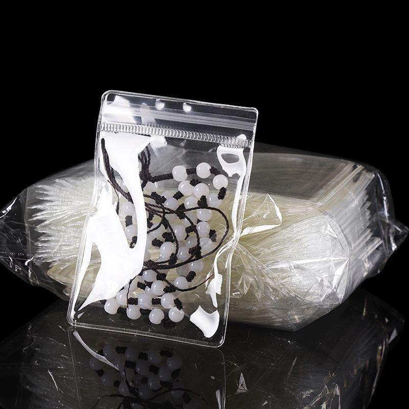 10/200Pcs Transparent PVC Jewelry Pouches Zip Storage Bag for Earring Necklace Jewelry Anti-Oxidation Display Packaging Bags