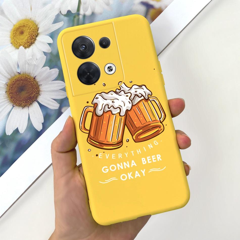For OPPO Reno8 CPH2359 Case Reno8 Pro CPH2357 Reno 8 8Pro 5G Lovely Cartoon Candy Color Soft Silicone TPU Phone Back Cover