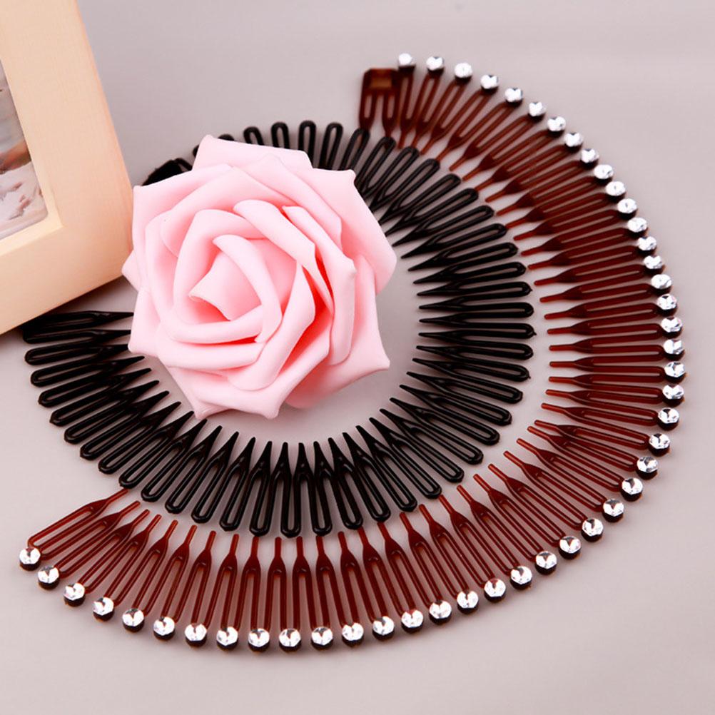 4 Pcs Elastic Hair Band Rice Noodle Comb Spring Wig Comb Fashion Hair Band Hair Combs