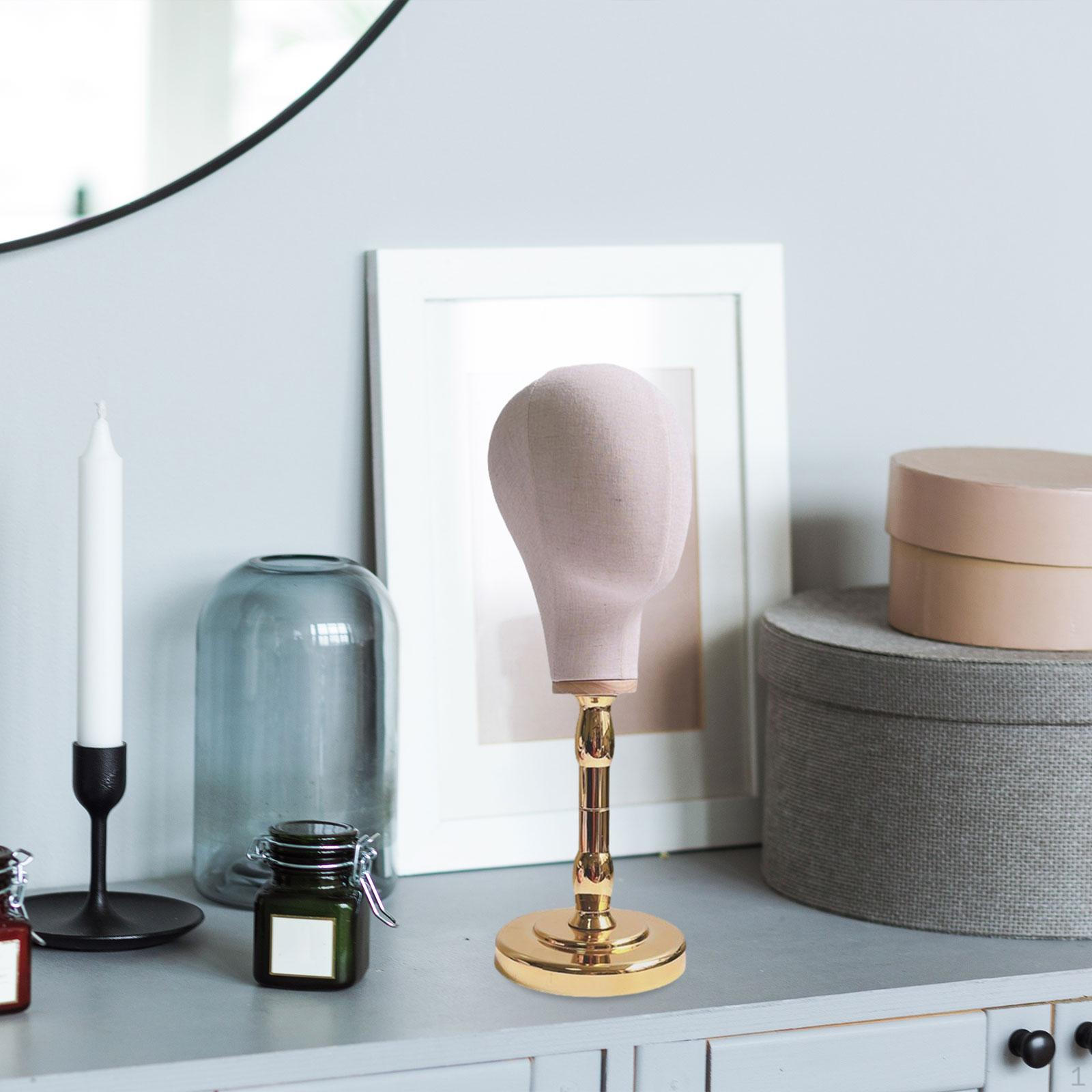 

Демонстрационная стойка для шляп и головных уборов, элегантная модель головы Beige with gold base