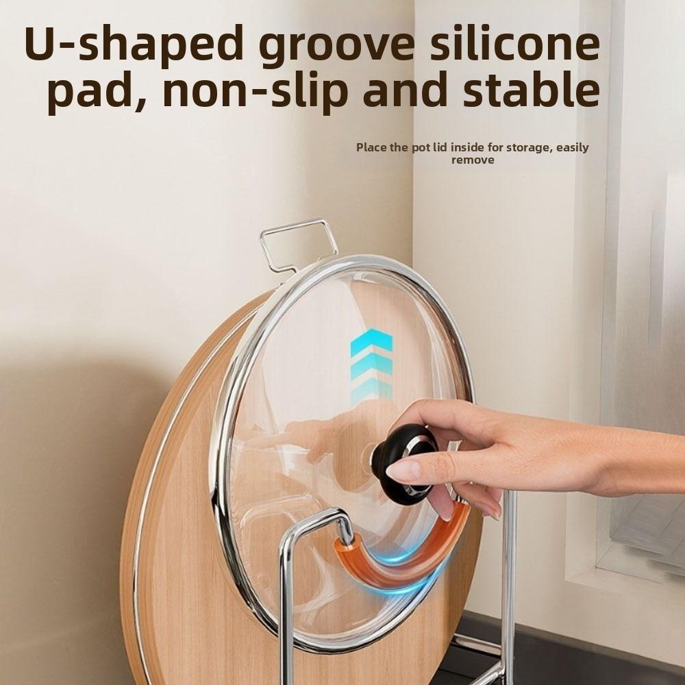Durable Stainless Steel Cutting Board Holder Thickening Rustproof Chopping Board Organizer Space Saving Pot Lid Stand
