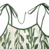 2026 Summer Green Leaf Print Spaghetti Strap Dress: Fresh Seaside Vacation Style