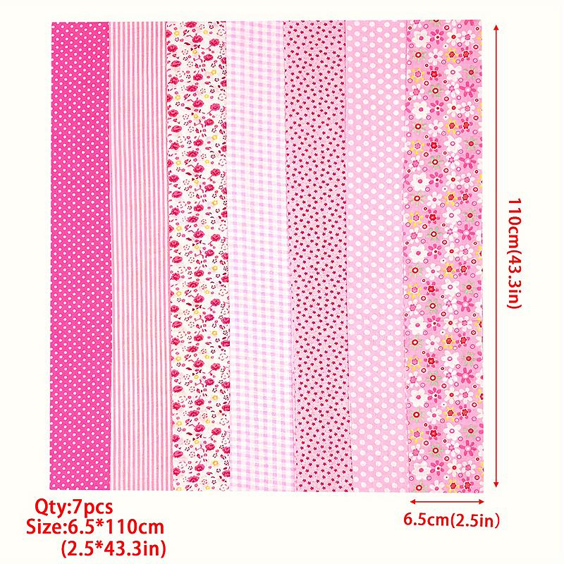

7 шт. Лоскутное шитье Сувениры Полоски ткани Рулон DIY Поделки Квилтинг Полоска Ассорти узоры Цветок Предварительно нарезанные Рукоделие 6,5x110 см