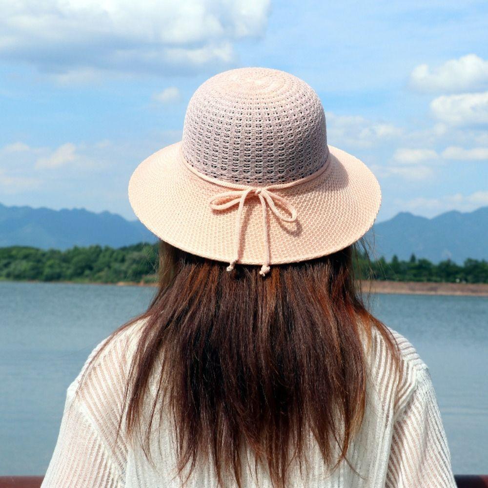 

Casual Bucket Hat Lace Bow Fisherman Hat New Sunshade Cap