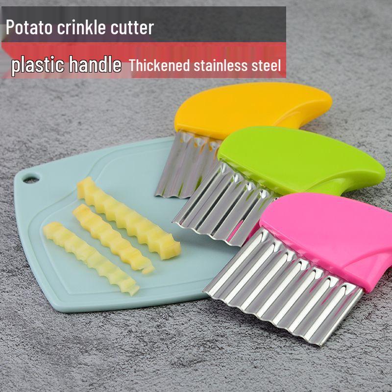 Stainless Steel Wavy Potato & French Fry Cutter: Multifunctional Kitchen Knife