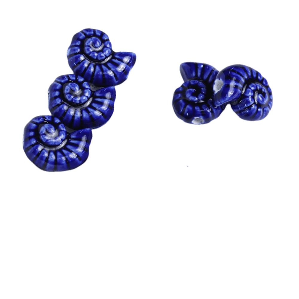 Glazed Snail Ceramic Beads Retro DIY Jewelry Making Pendant Conch Spacer Porcelain Beads Craft