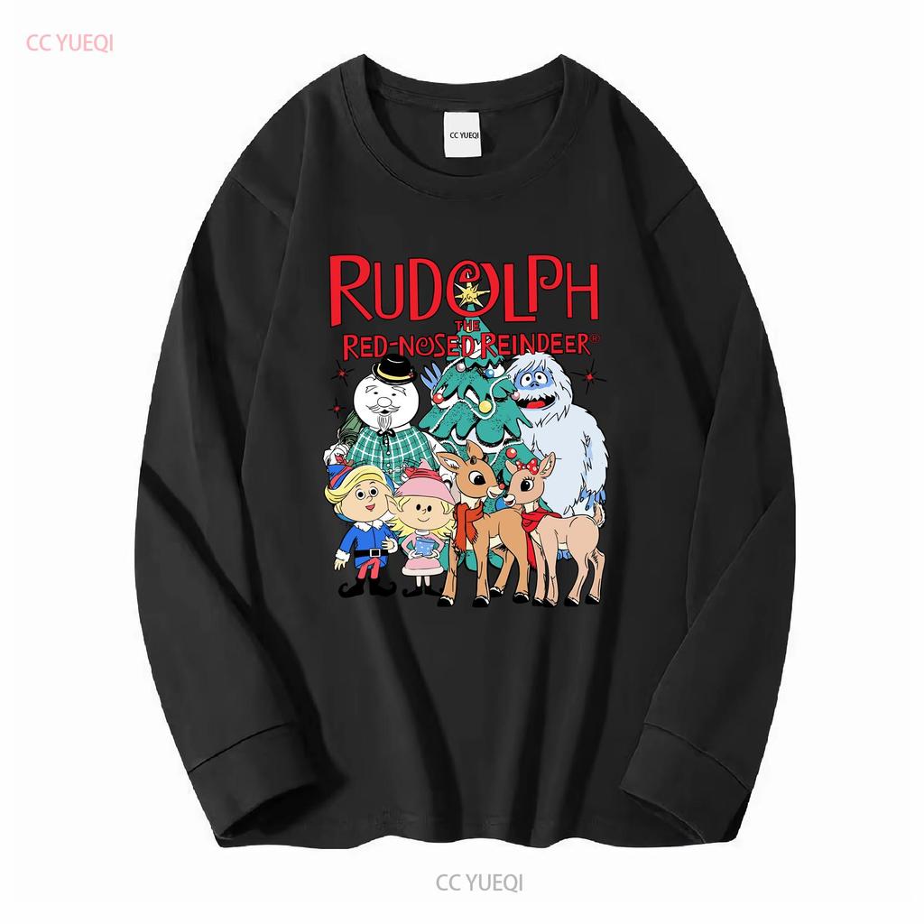 Rudolph The Red Nosed Reindeer Christmas T Shirt Vintage Movie Cute long or short sleeves vintage Washed Versatile graphic