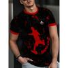 Summer Round Neck 3D Gradient Print Top Fashionable Casual Short Sleeved Men's T-shirts