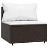 Vidaxl 3-Cz. Garden Lounge Set, Cushions, Brown, Poly Rattan