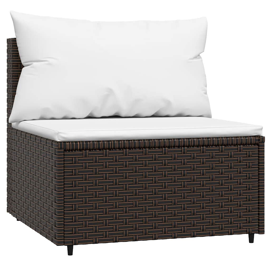 Vidaxl 3-Cz. Garden Lounge Set, Cushions, Brown, Poly Rattan