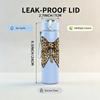 1PC Classic Leopard Print Bow 750ml Color Plastic Sports Water Bottle Leakproof Flip Straw Lid Suitable for Sports Office Home Use