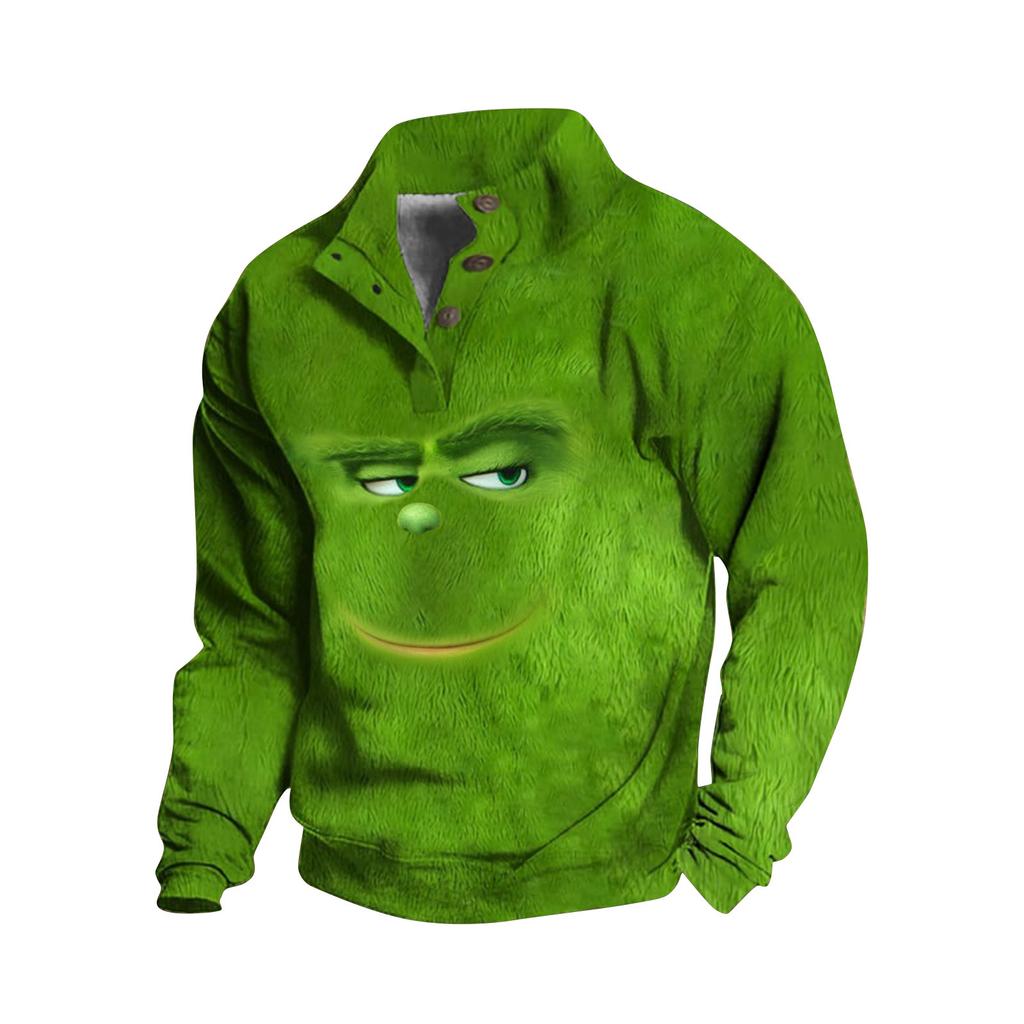 T-shirts pour hommes, T-shirts pour hommes, Chemises à manches longues poilues pour hommes Chemises à manches longues de Noël pour hommes Chemises à manches longues pour hommes Vert