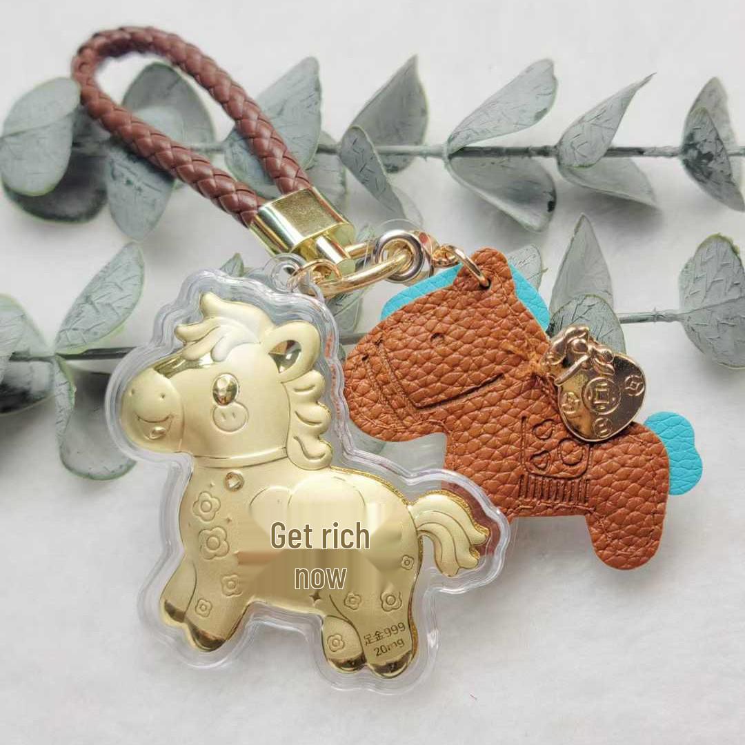 2026 Year of the Horse Gold God of Wealth Keychain & Bag Charm