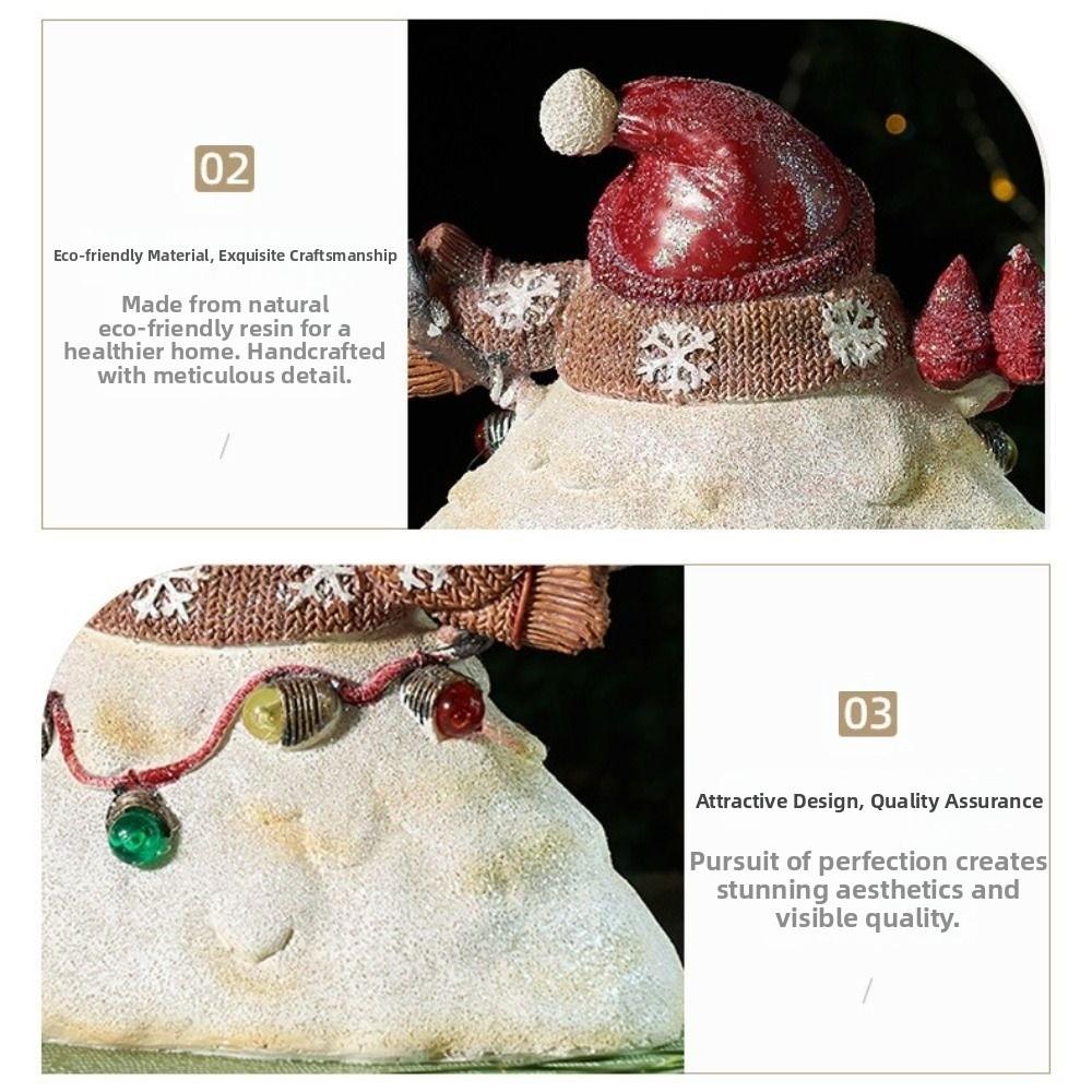 Glowing Snowman Statue Nightlight Cartoon Snowman Figurine  Festival
