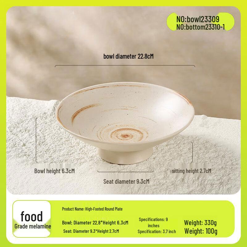 MinNai Commercial Melamine Pedestal Plate, 2-Pack