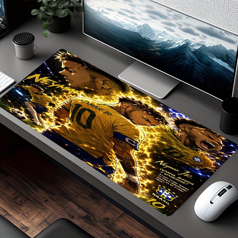 Neymar Jr Druck Mauspads, für Tastaturauflage Laptop PC Matte für Büro Heimgebrauch, Schreibtischdekoration, Perfektes Geburtstagsgeschenk für Gamer