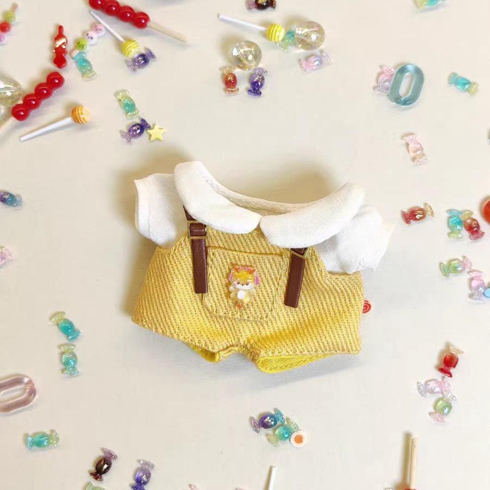 

New Fashion Rompers Outfits Multi-colors Accessories Clothes Handmade T-shirt Strap Shorts For 10cm Cotton Dolls жёлтый