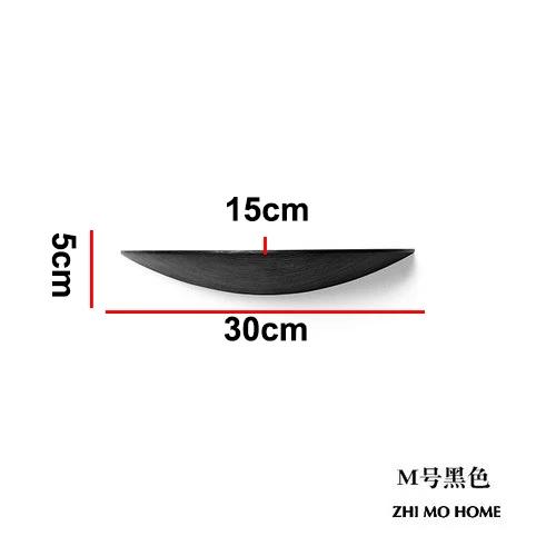 Modern Semicircular Solid Wood Wall Shelf