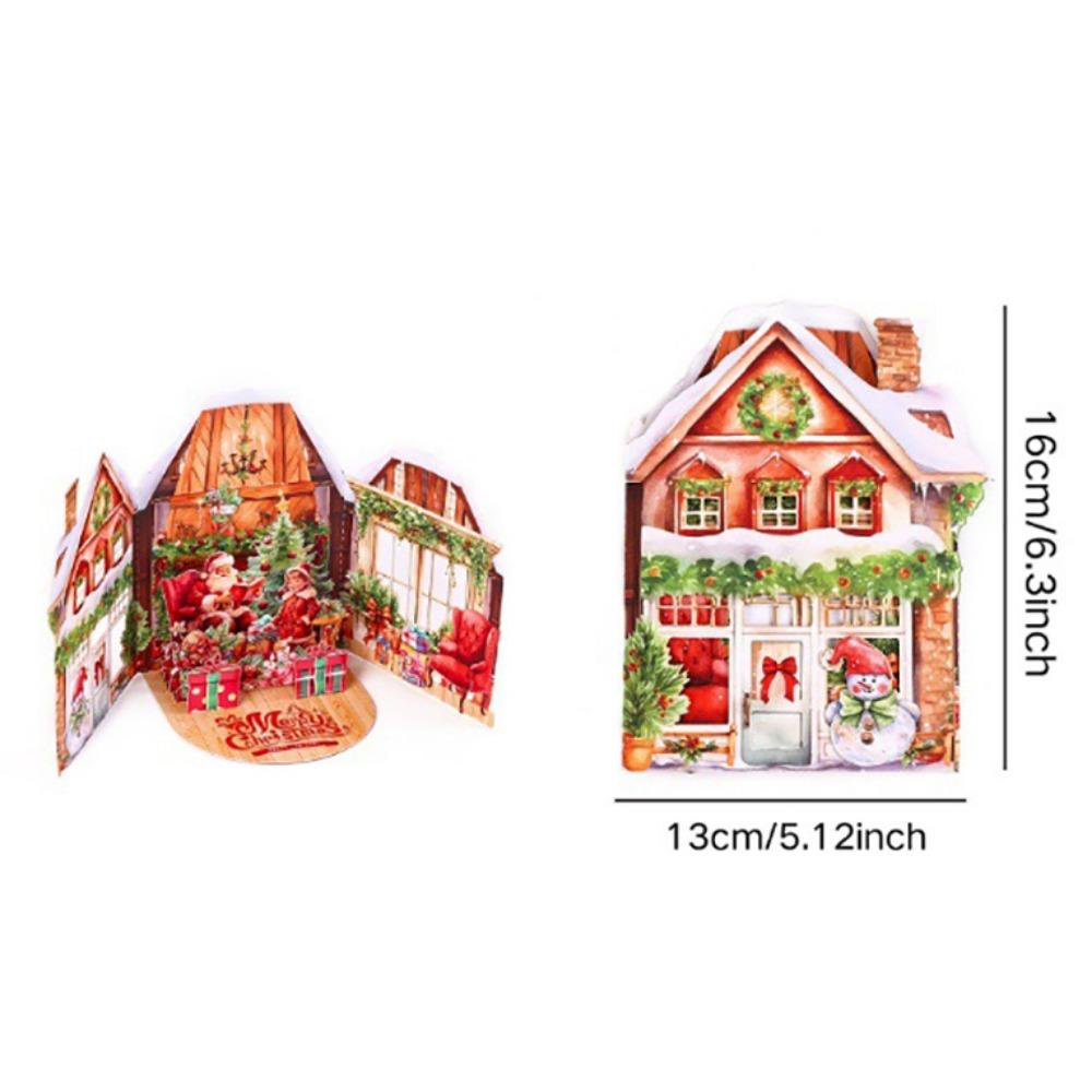 3D Cartoon Christmas Greeting Cards Multicolor 3D Christmas Card  Christmas Season